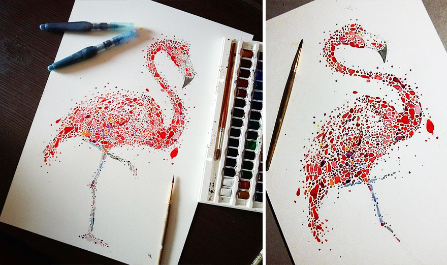 Dotted Animals That I Created From Hundreds Of Dots