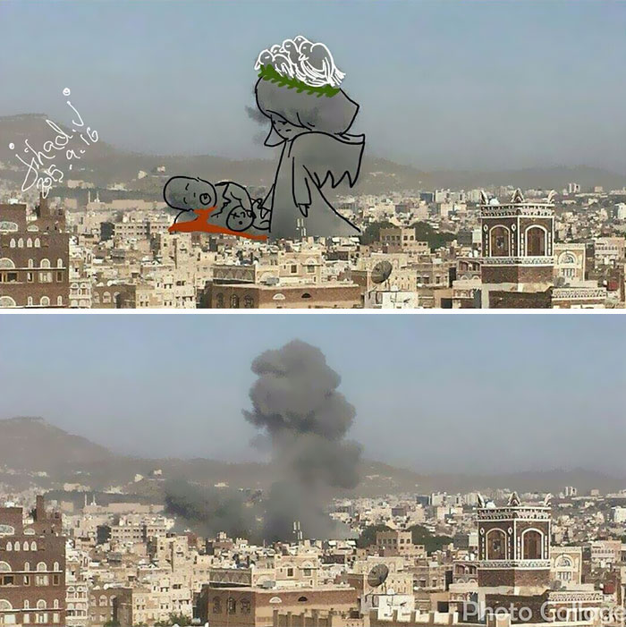 Yemeni Artists Turn Explosion Smoke Into Powerful Images Yemeni Artists Turn Explosion Smoke Into Powerful Images