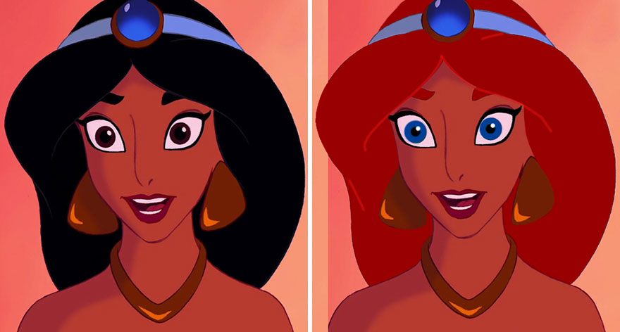 I Changed Disney Princesses' Hair And Eye Colors