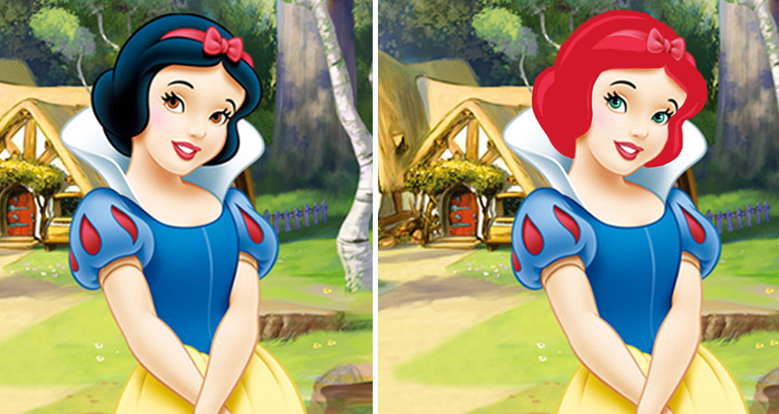 I Changed Disney Princesses' Hair And Eye Colors