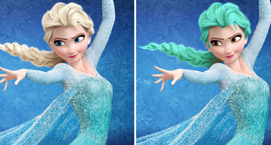 I Changed Disney Princesses' Hair And Eye Colors