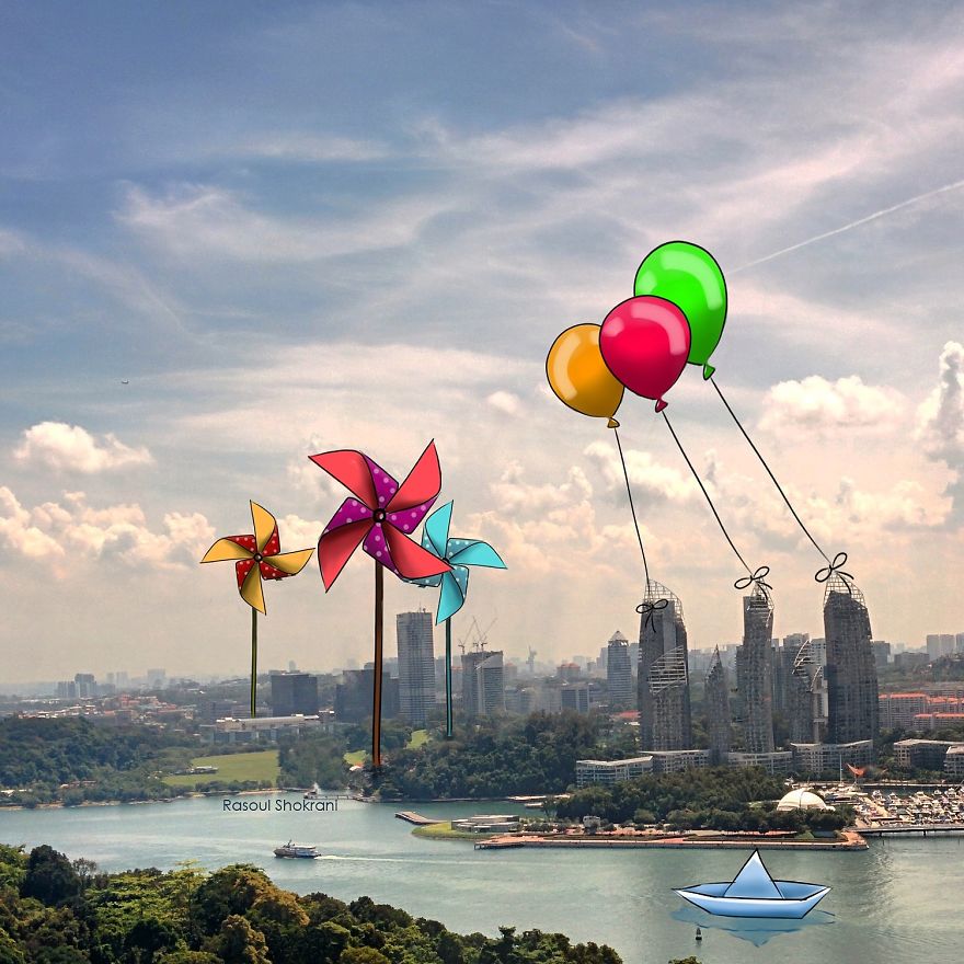 I've Challenge The Perception Of Space By Adding Simple Dreamy Doodles On My Photos.