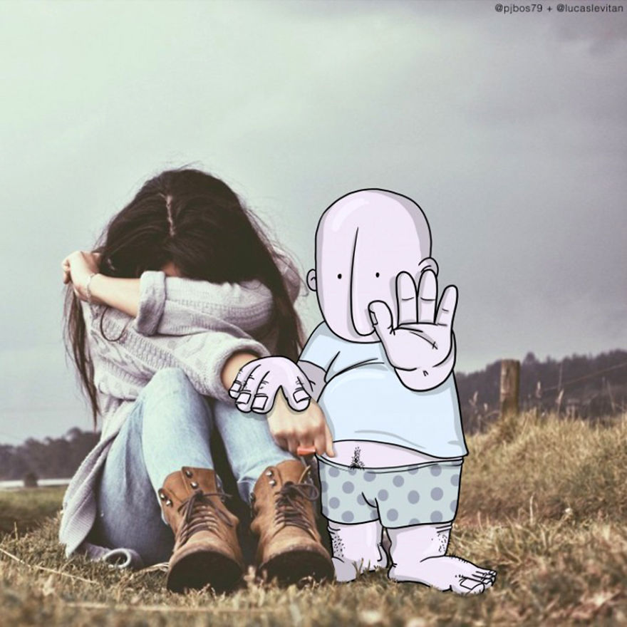 Illustrator Adds Funny Cartoons To Strangers&rsquo; Instagram Photos (Part 2)