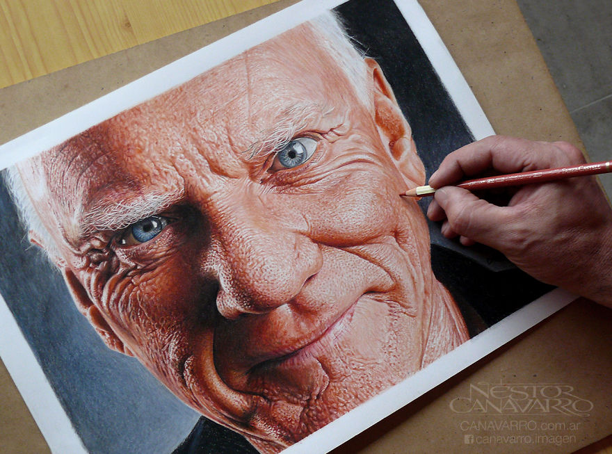 I Spent 50 Hours Drawing Malcolm Mcdowell’s Portrait With Color Pencils