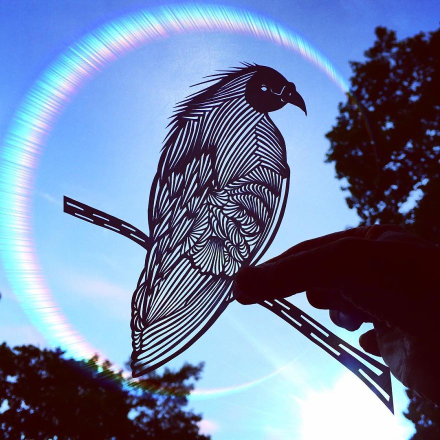 I Handcut Paper Animals And Use The Sky To Bring Them To Life