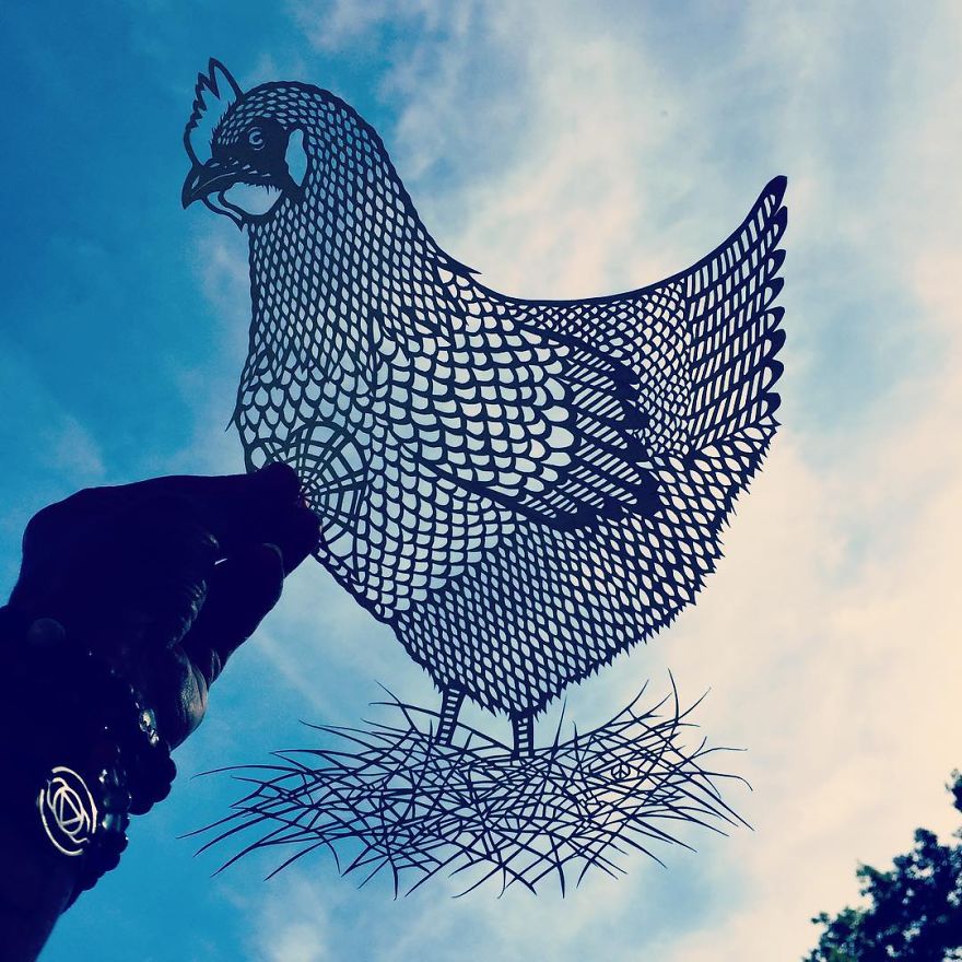 I Handcut Paper Animals And Use The Sky To Bring Them To Life