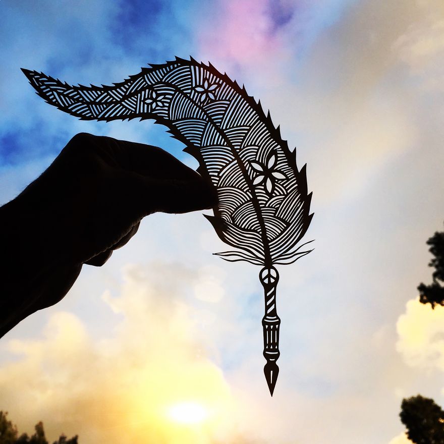 I Handcut Paper Animals And Use The Sky To Bring Them To Life