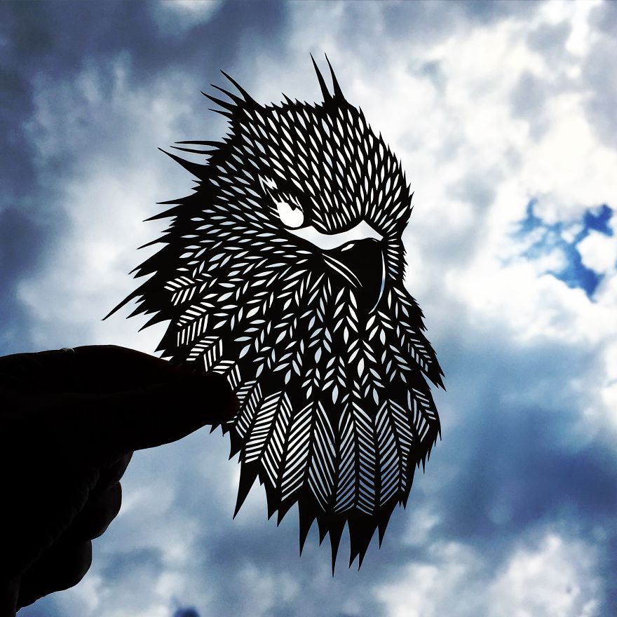I Handcut Paper Animals And Use The Sky To Bring Them To Life