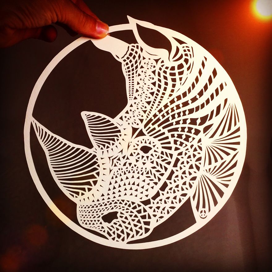 I Handcut Paper Animals And Use The Sky To Bring Them To Life