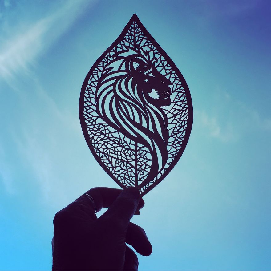 I Handcut Paper Animals And Use The Sky To Bring Them To Life