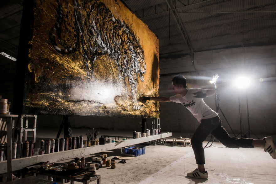 Splattered-Ink Tiger That I Created Through Chaos Splattered-Ink Tiger That I Created Through Chaos