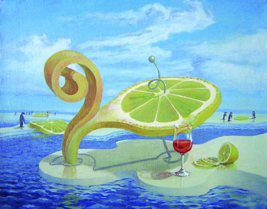 World Full Of Lemons By Surrealist Painter Vitaly Urzhumov