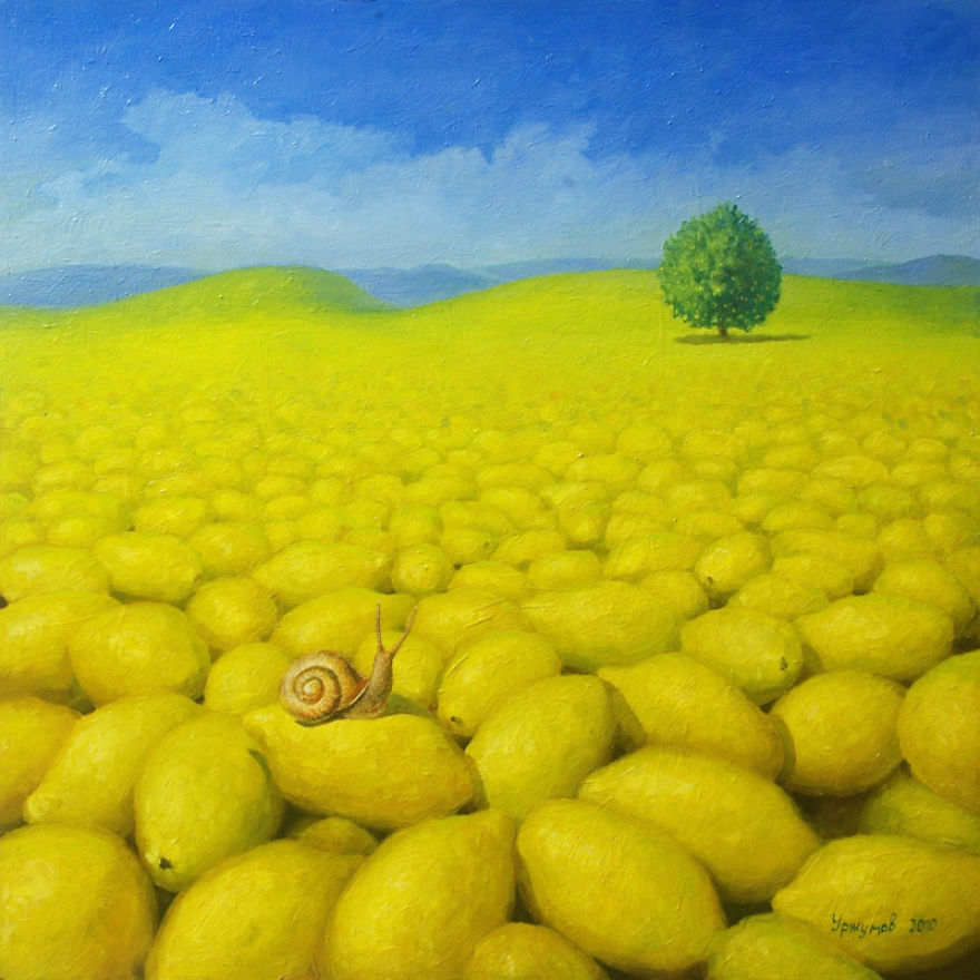 World Full Of Lemons By Surrealist Painter Vitaly Urzhumov