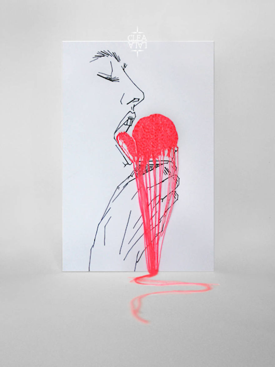 Embroidered Art That I Create On Paper