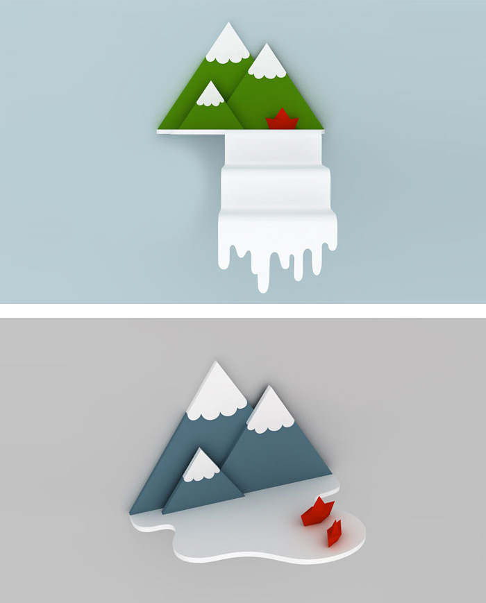 Milky Lake & Waterfall Bookshelves