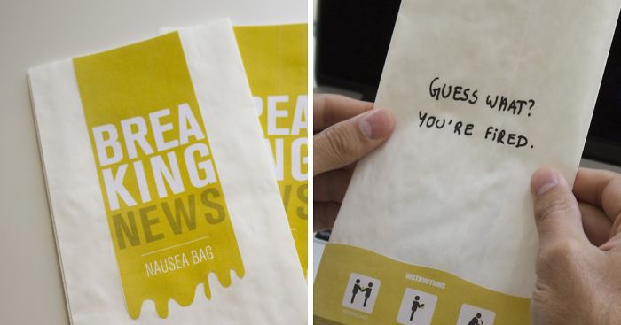 We Figured Out That Nausea Bags Are The Best Way To Deliver News