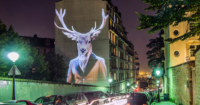Stylish Animals Take Over The Buildings Of Paris