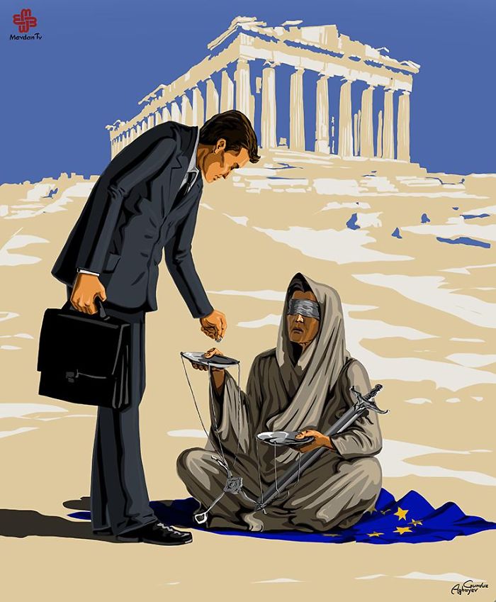 Satirical Illustrations Reveal How World Leaders See Justice Satirical Illustrations Reveal How World Leaders See Justice