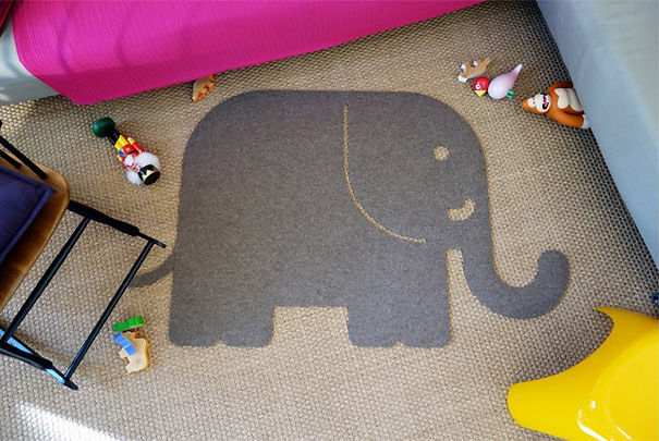 Elephant Felt Rug