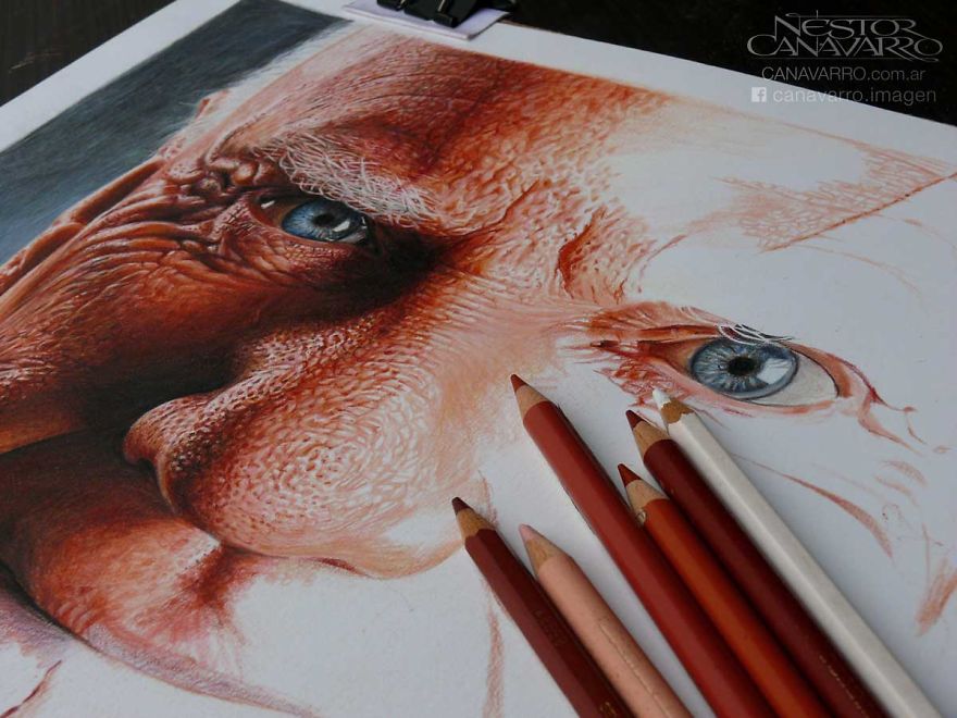 I Spent 50 Hours Drawing Malcolm Mcdowell’s Portrait With Color Pencils
