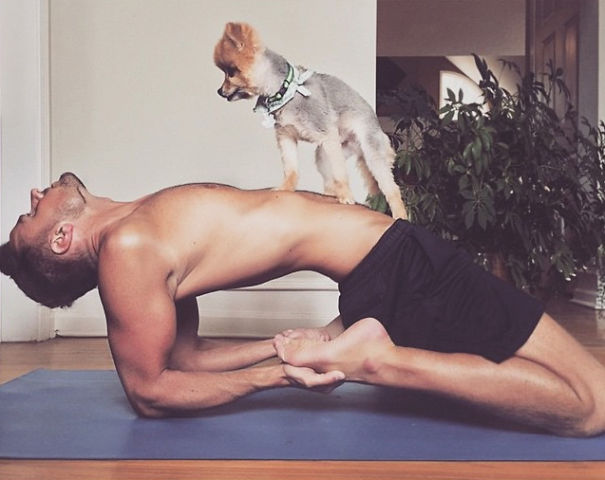 Take A Nice Deep Stretch Before Bedtime; Trust Me, Your Body Will Thank You. And You Can Always Let Your #bestie Join In On The Fun. #downwarddoggiestyle #baecaughtmeposing