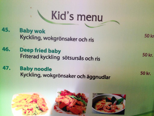 My Local Thai Food Joint Has A Very Unique Interpretation Of Kid's Menu