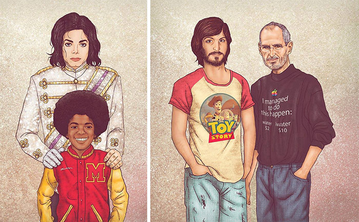 Before & After: Old Celebrities With Their Younger Selves By Fulvio Alejandro