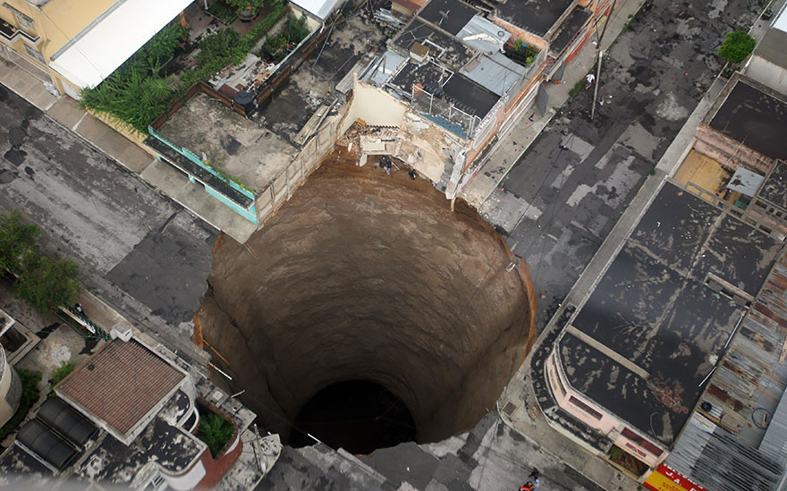 Sinkhole In Downtown Guatemala City