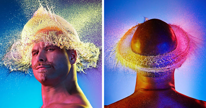 Incredible Water Wigs Done With Exploding Water Balloons