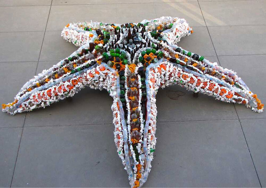 13 Giant Sculptures Made Entirely Of Beach Waste To Make You Reconsider Plastic Use