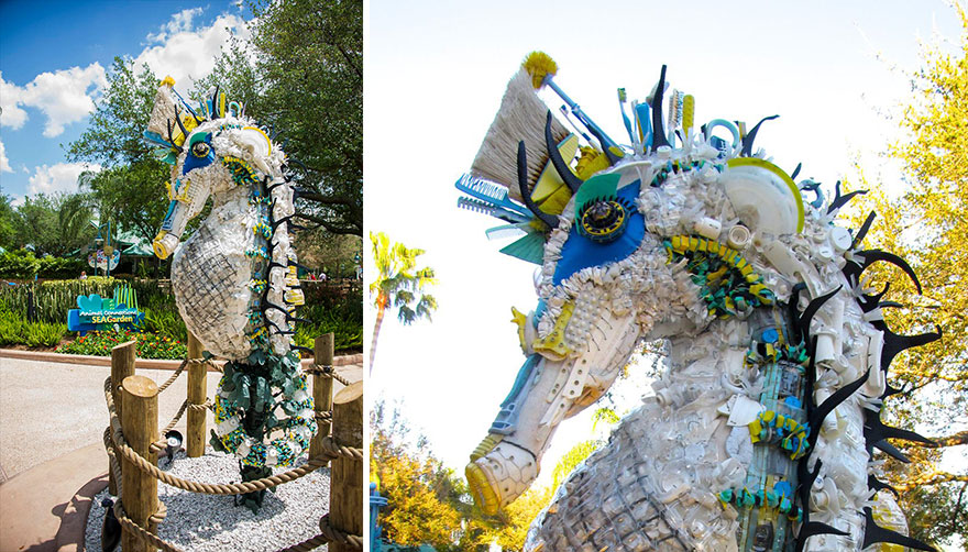 13 Giant Sculptures Made Entirely Of Beach Waste To Make You Reconsider Plastic Use