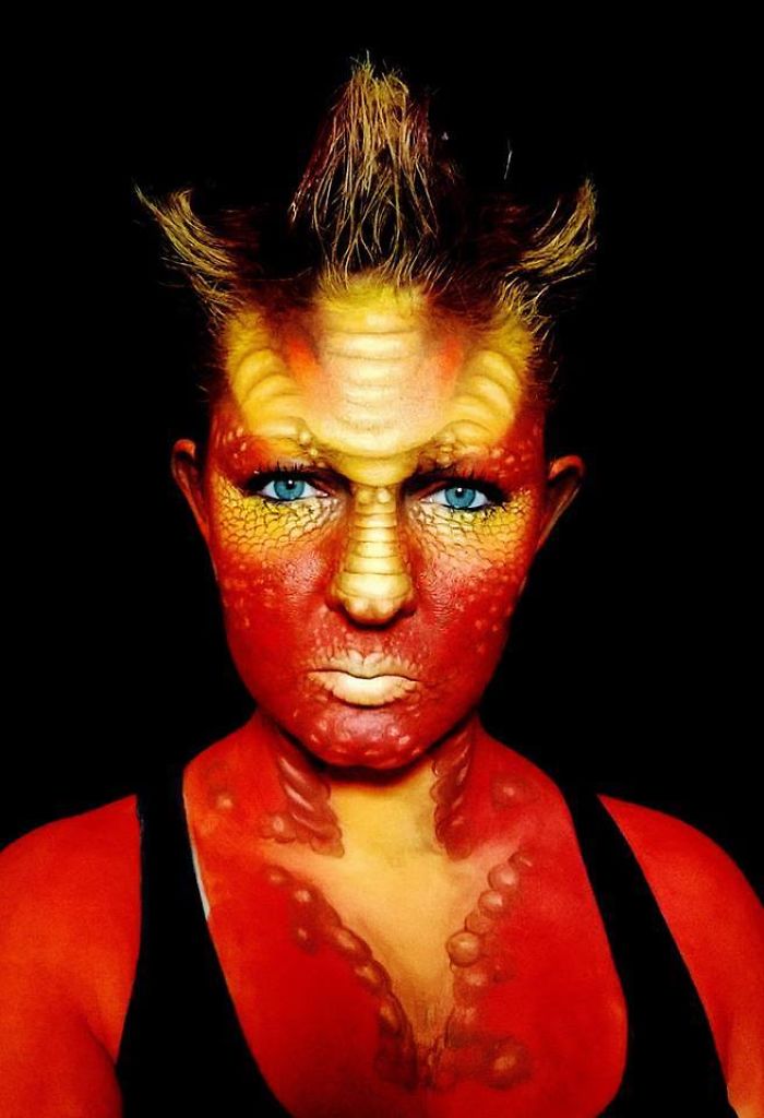 Self-Taught Artist Paints Terrifying Monsters On Faces