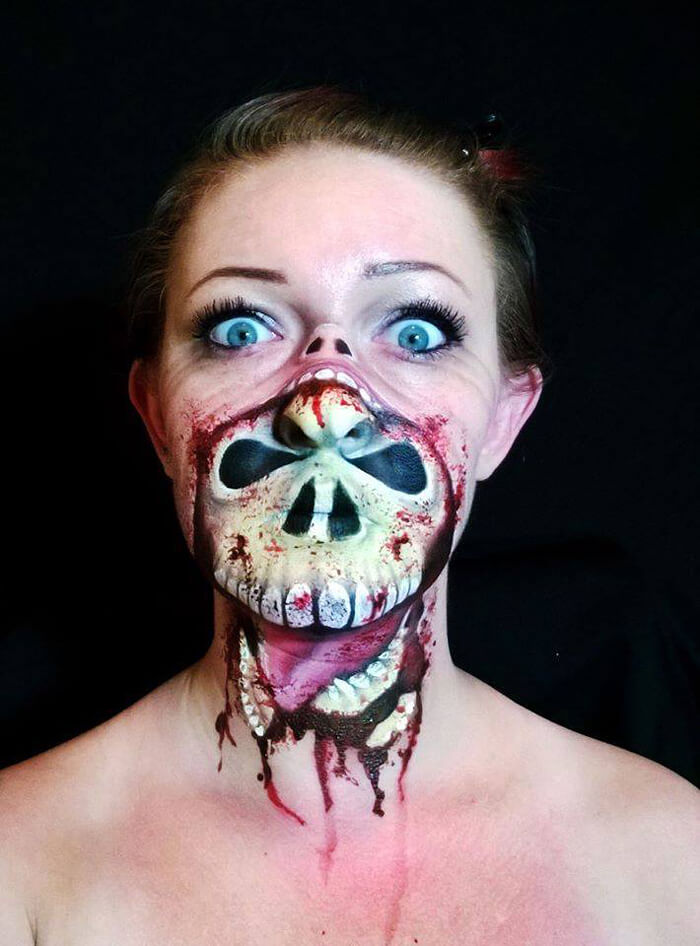 Self-Taught Artist Paints Terrifying Monsters On Faces
