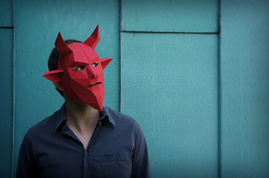 DIY Geometric Paper Masks For Halloween