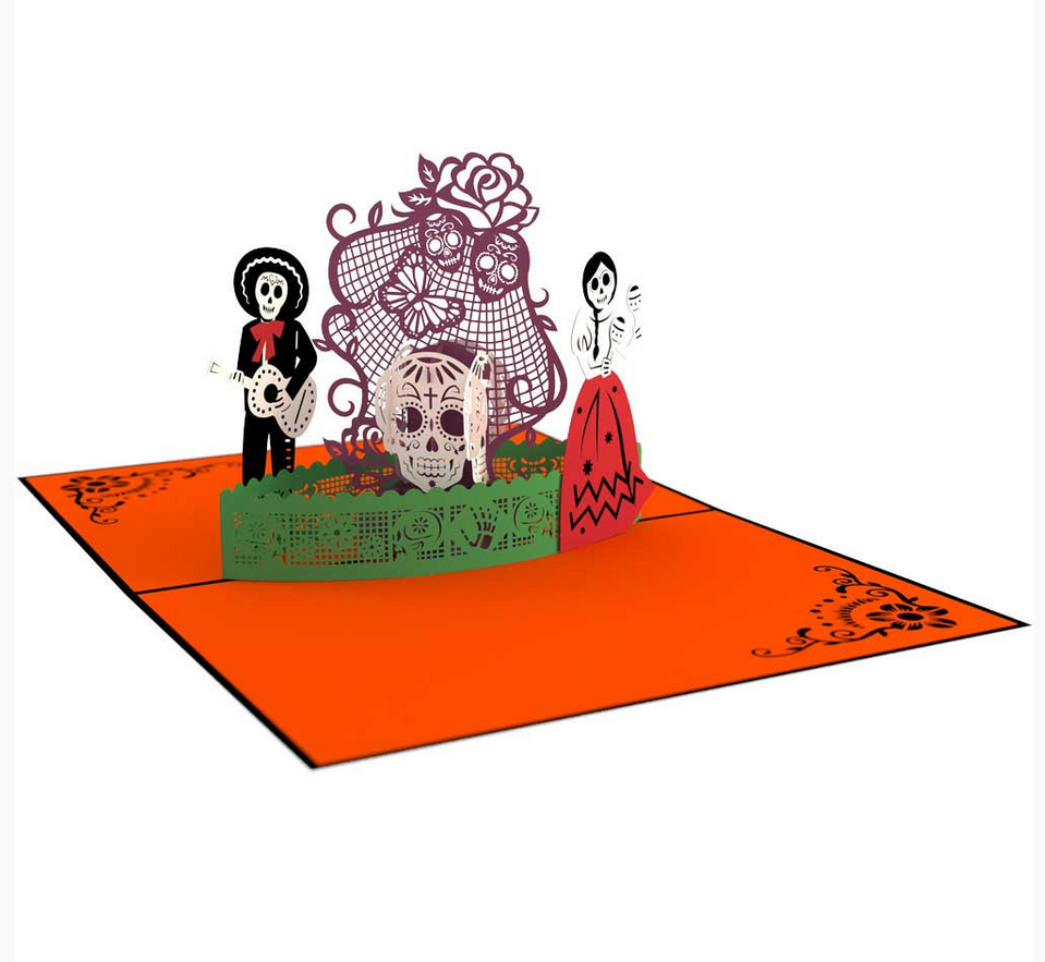 Colorful Day Of The Dead Pop Up Card