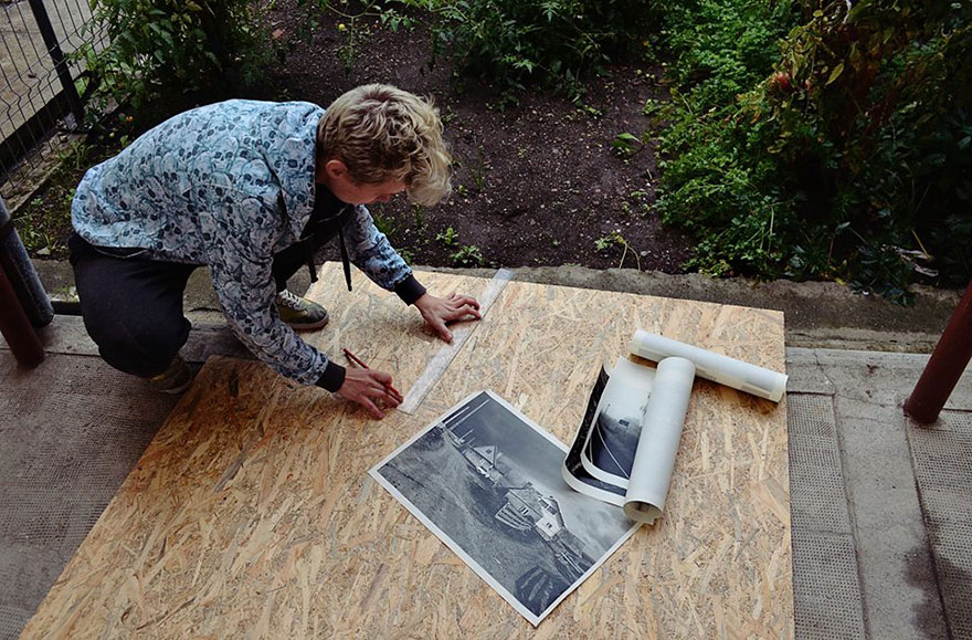 I Hang Woodprints Around Cluj, Romania For People To Find And Take Home