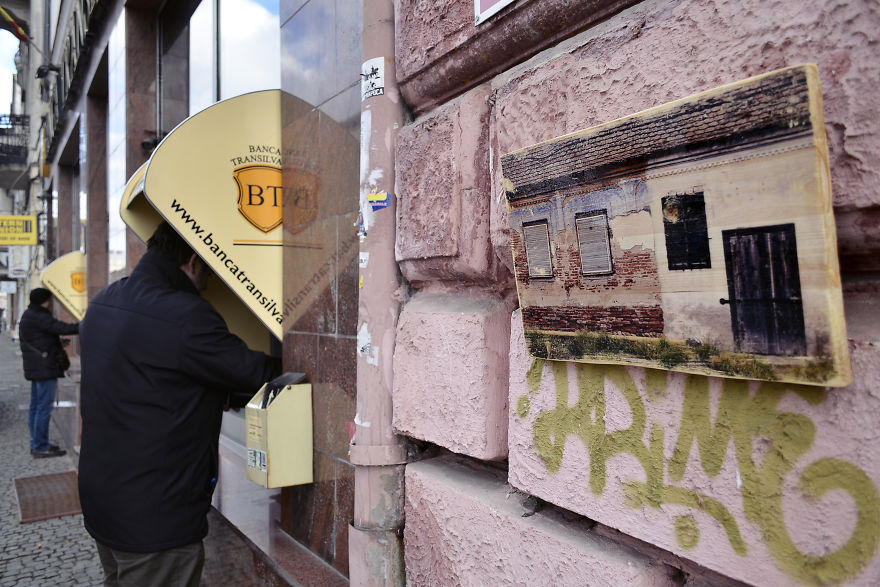 I Hang Woodprints Around Cluj, Romania For People To Find And Take Home