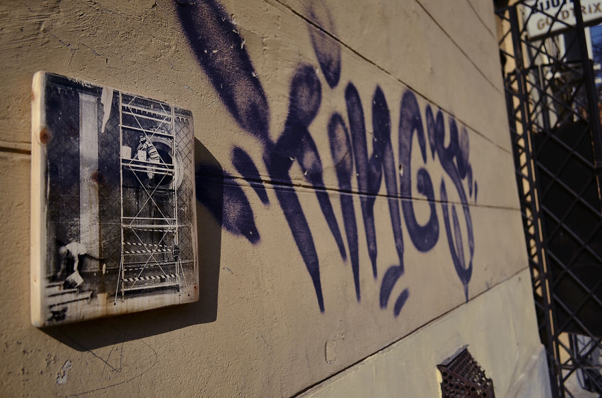 I Hang Woodprints Around Cluj, Romania For People To Find And Take Home