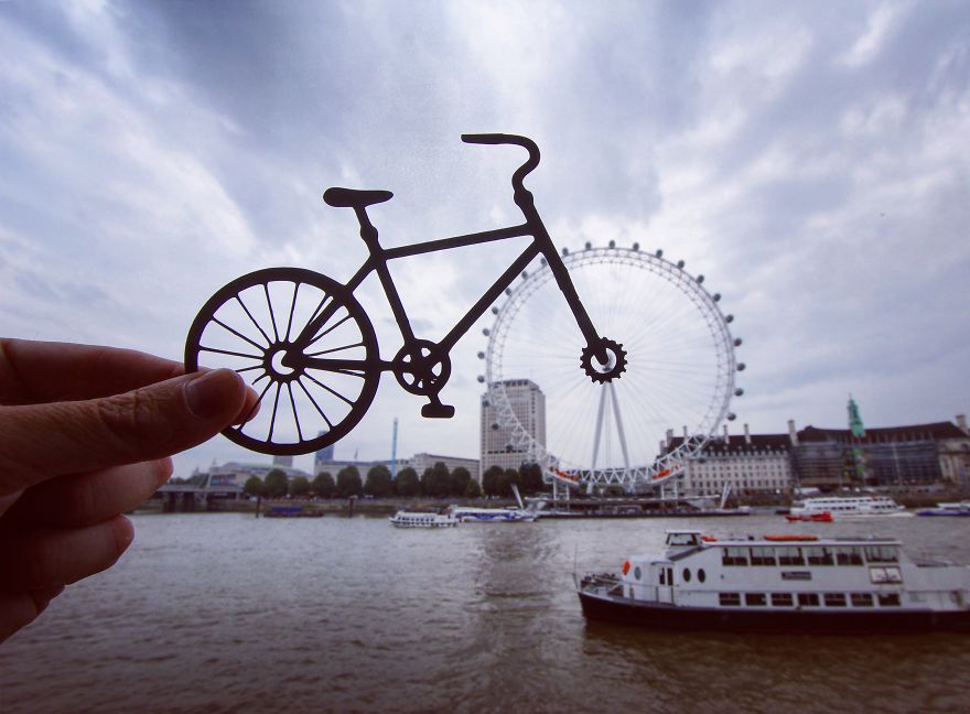 I Transform Famous Landmarks Using Paper Cutouts