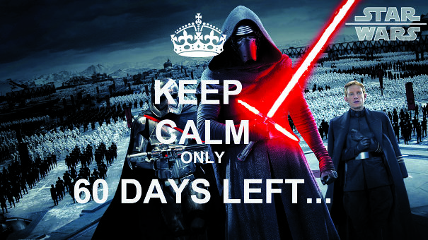 Star Wars meme with Kylo Ren holding a lightsaber, text: "Keep Calm, Only 60 Days Left".