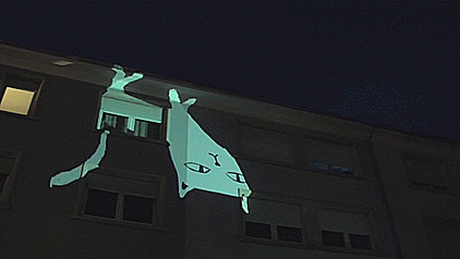 We Create Animated Street Art By Riding Tricycles With Projectors