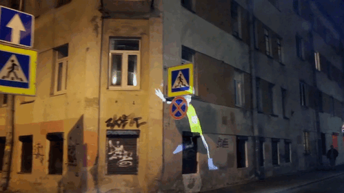 We Create Animated Street Art By Riding Tricycles With Projectors