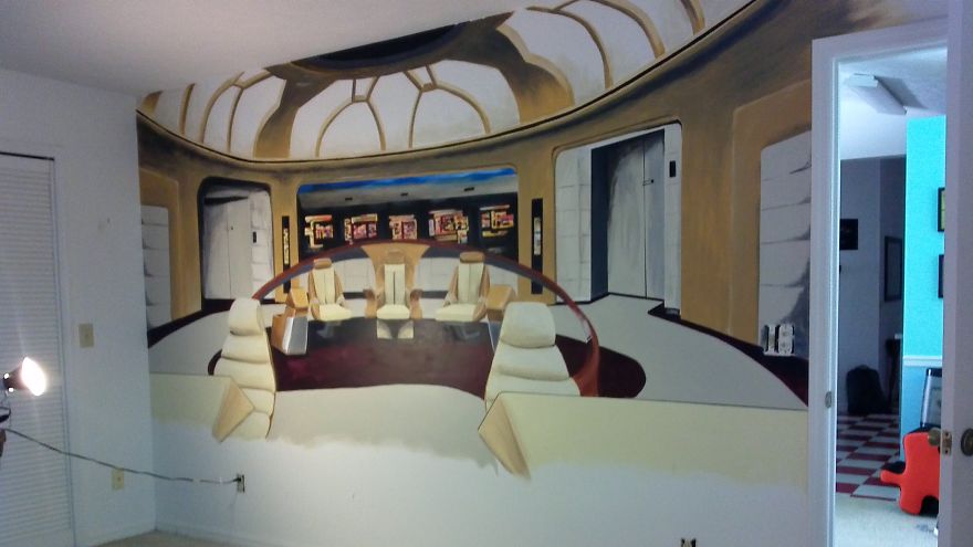 I Painted A Mural Of The Star Trek Enterprise Command Deck