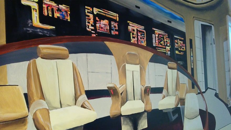 I Painted A Mural Of The Star Trek Enterprise Command Deck