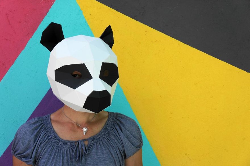 DIY Geometric Paper Masks For Halloween DIY Geometric Paper Masks For Halloween