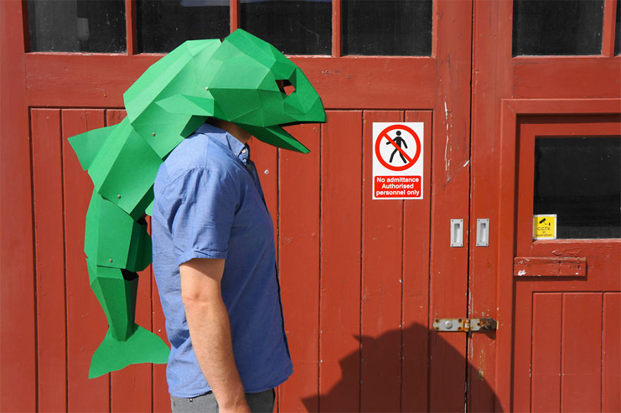 DIY Geometric Paper Masks For Halloween