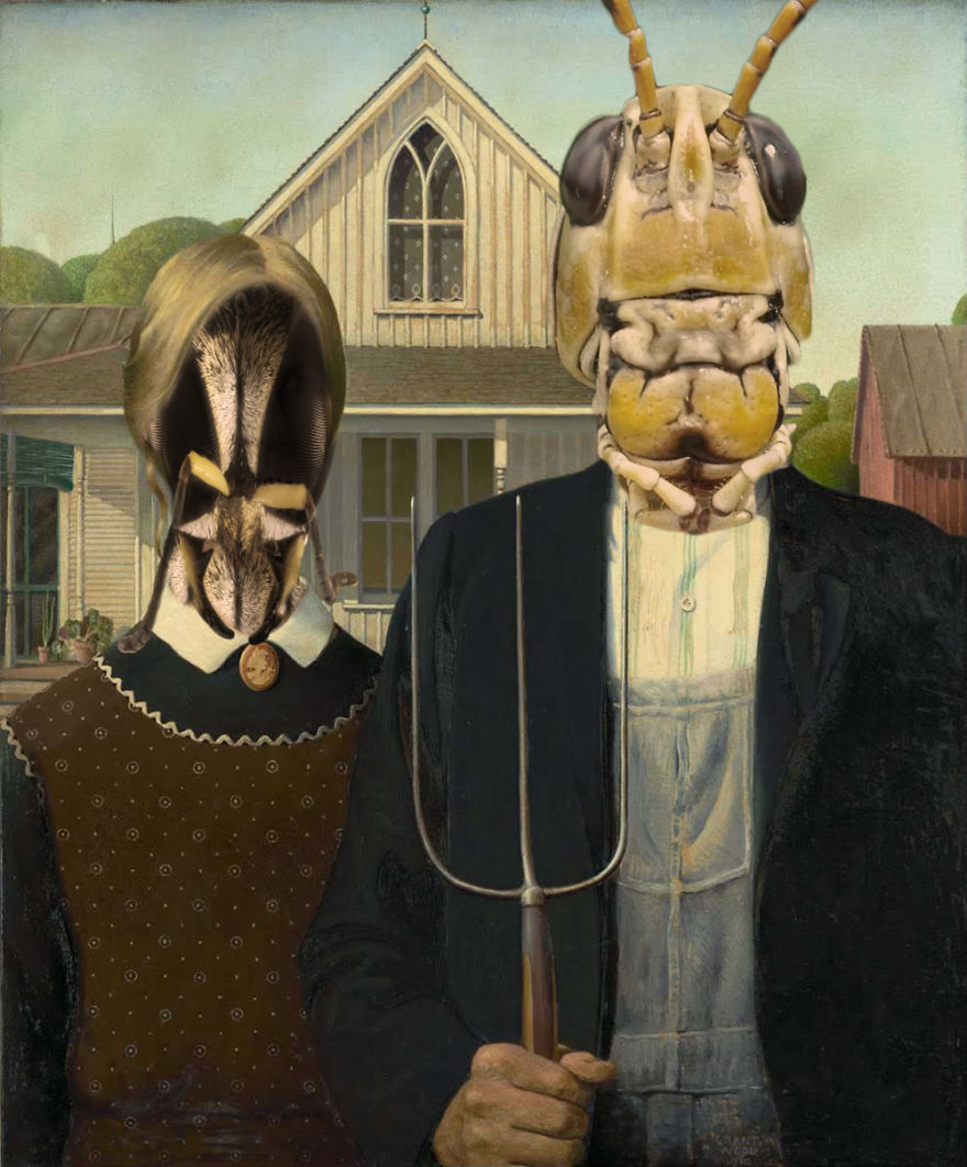 Sick Artist Puts Insect Heads On 10 Iconic Portraits