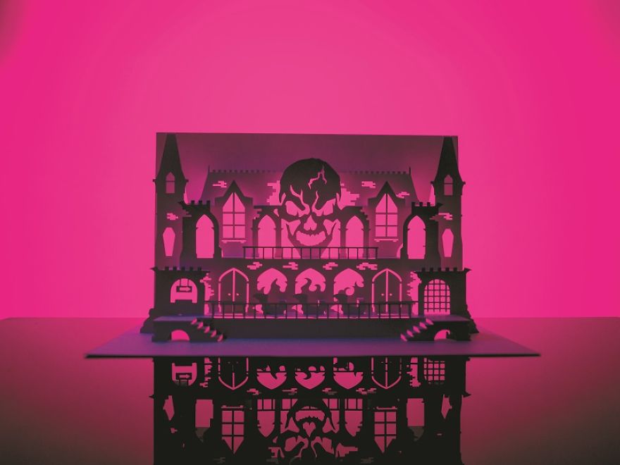 Artist Cuts Single Sheet Of Paper Into Halloween Scenes Artist Cuts Single Sheet Of Paper Into Halloween Scenes