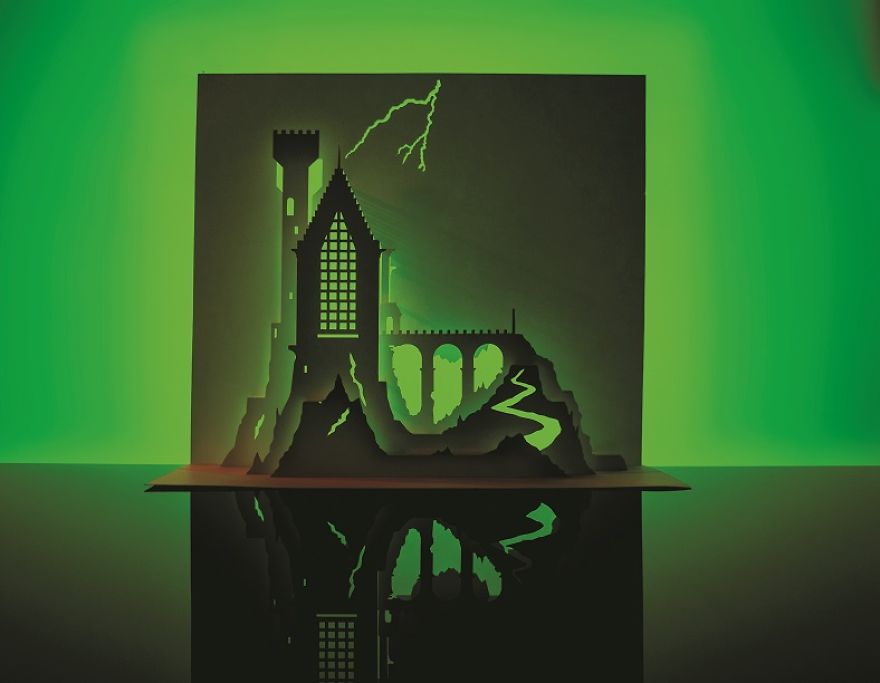 Artist Cuts Single Sheet Of Paper Into Halloween Scenes Artist Cuts Single Sheet Of Paper Into Halloween Scenes