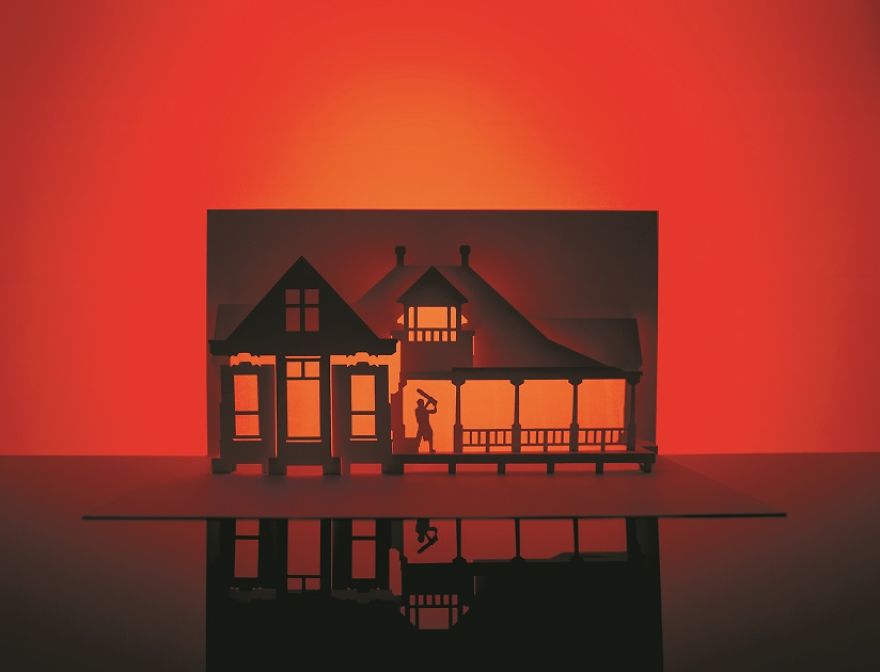 Artist Cuts Single Sheet Of Paper Into Halloween Scenes Artist Cuts Single Sheet Of Paper Into Halloween Scenes